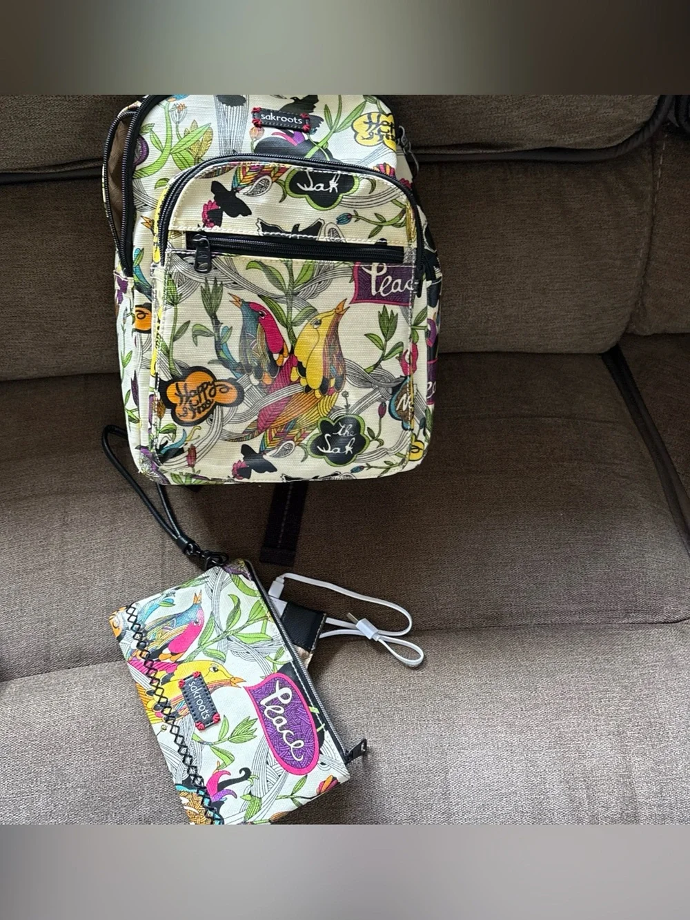SacRoots I Birds of Paradise Laptop Backpack With Walet & Charging Pack NWOT